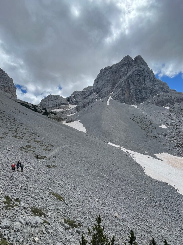 Sul primo ghiaione che abbiamo incontrato